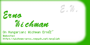 erno wichman business card